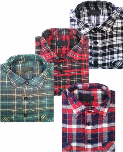 MENS FLANNEL LUMBERJACK CHECK SHIRT 