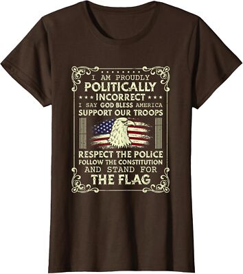 Politically Bless America Politic Conservative USA Ladies' Crewneck T-Shirt