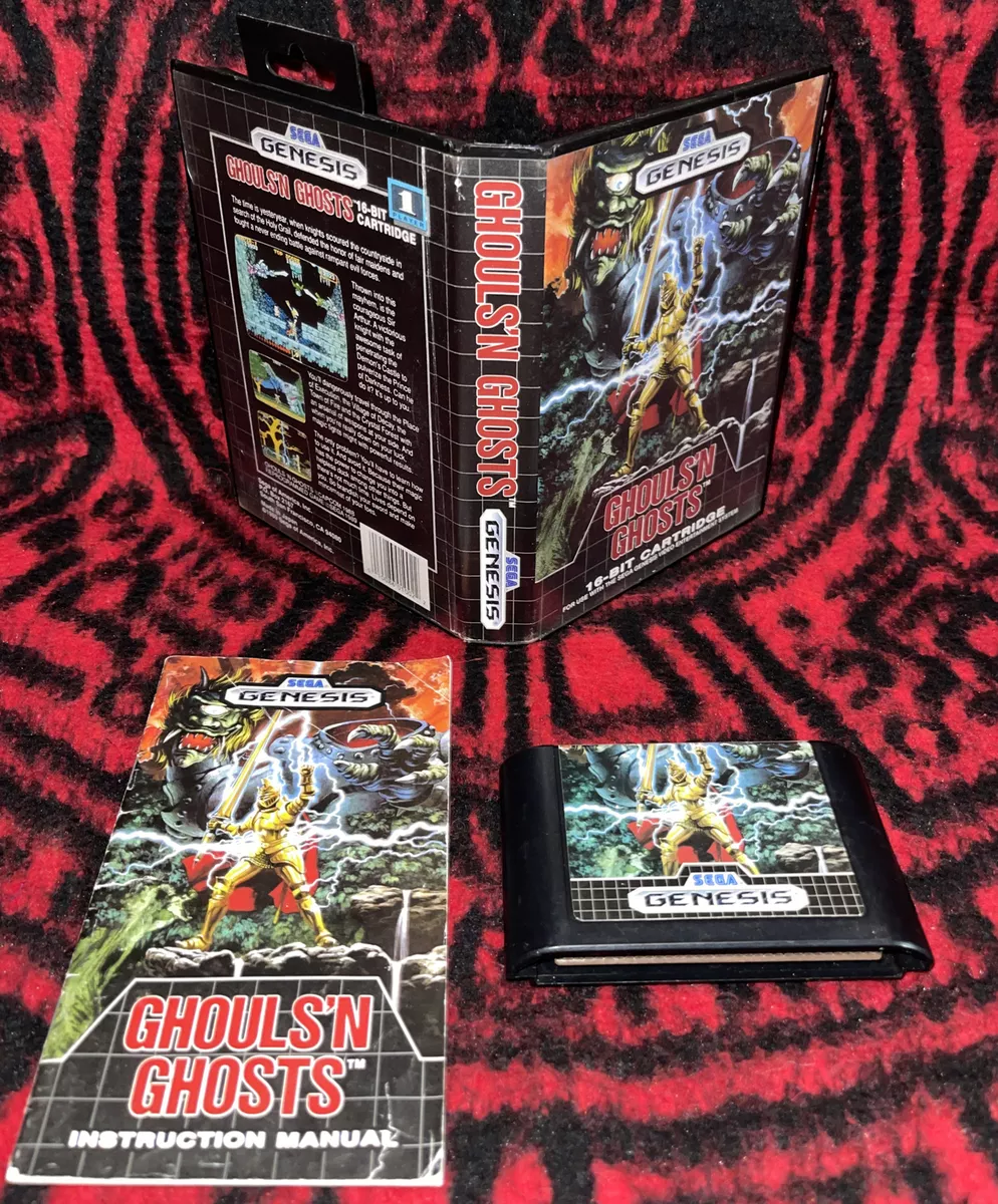 Ghouls n Ghosts Sega Genesis Genuine Complete CIB w/ Manual & Hang Tab  10086010022