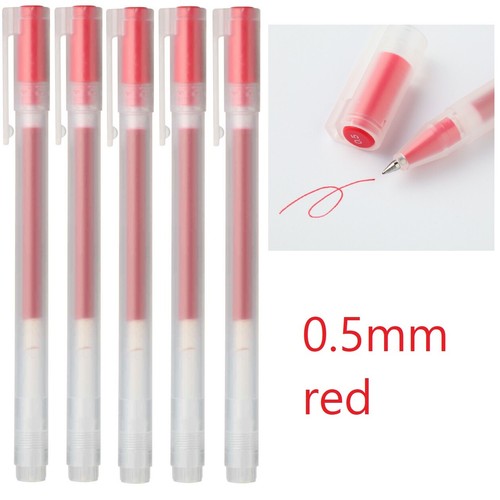 MUJI Gel Ink Ball Point Pen 0.5mm red color 5pcs made in japan eBay