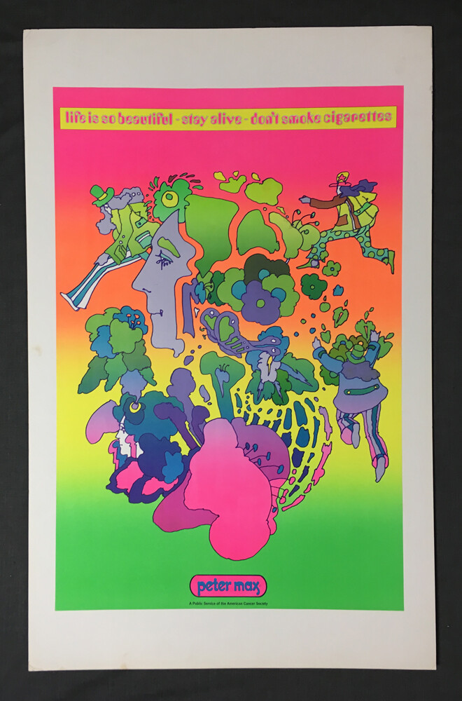 Peter Max Vintage Original Poster 1969 Life is so Beautiful Stay