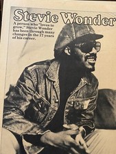 Stevie Wonder, Two Page Vintage Clipping