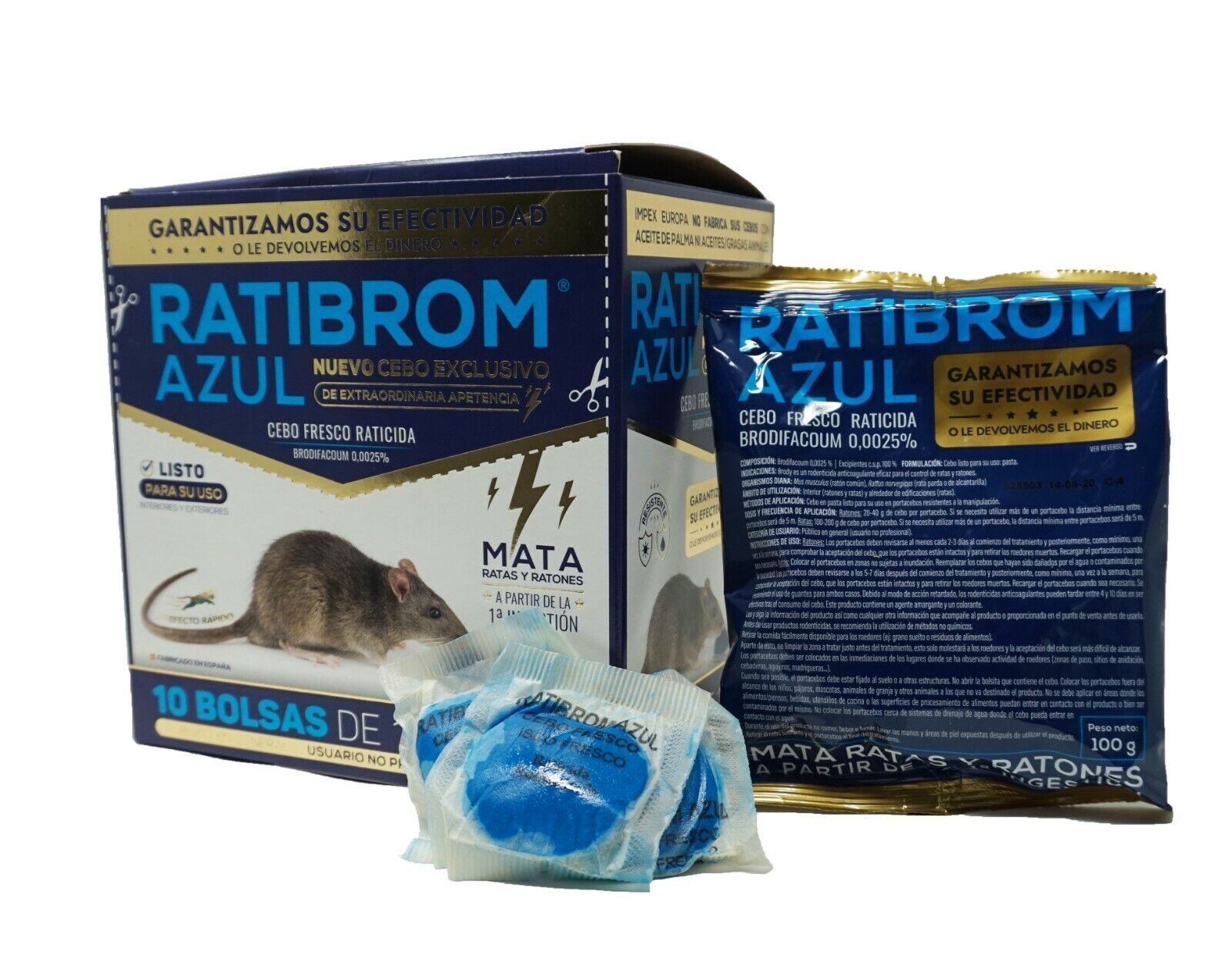 Raticida Ratibrom Azul Superapetente 100 Gr