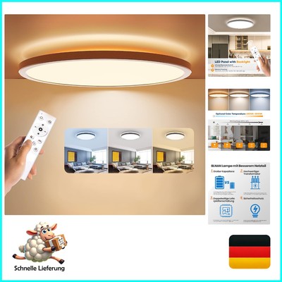 LED Ceiling Light Dimmable 24 W, Ceiling Light with Remote Control, Panel 300...