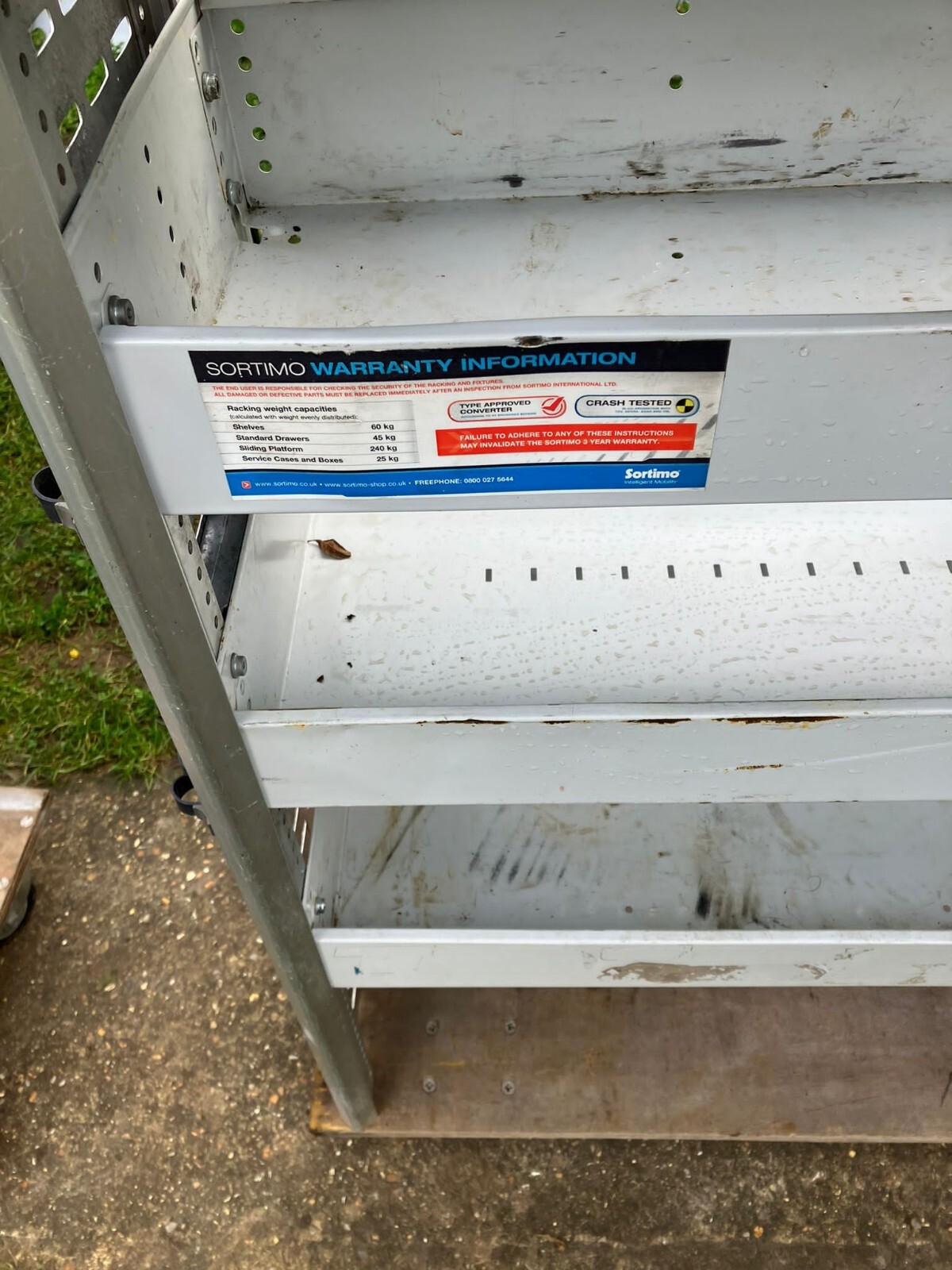 2 Piece Set Of Used SORTIMO Metal Van Racking / Shelving Drawers & Pull