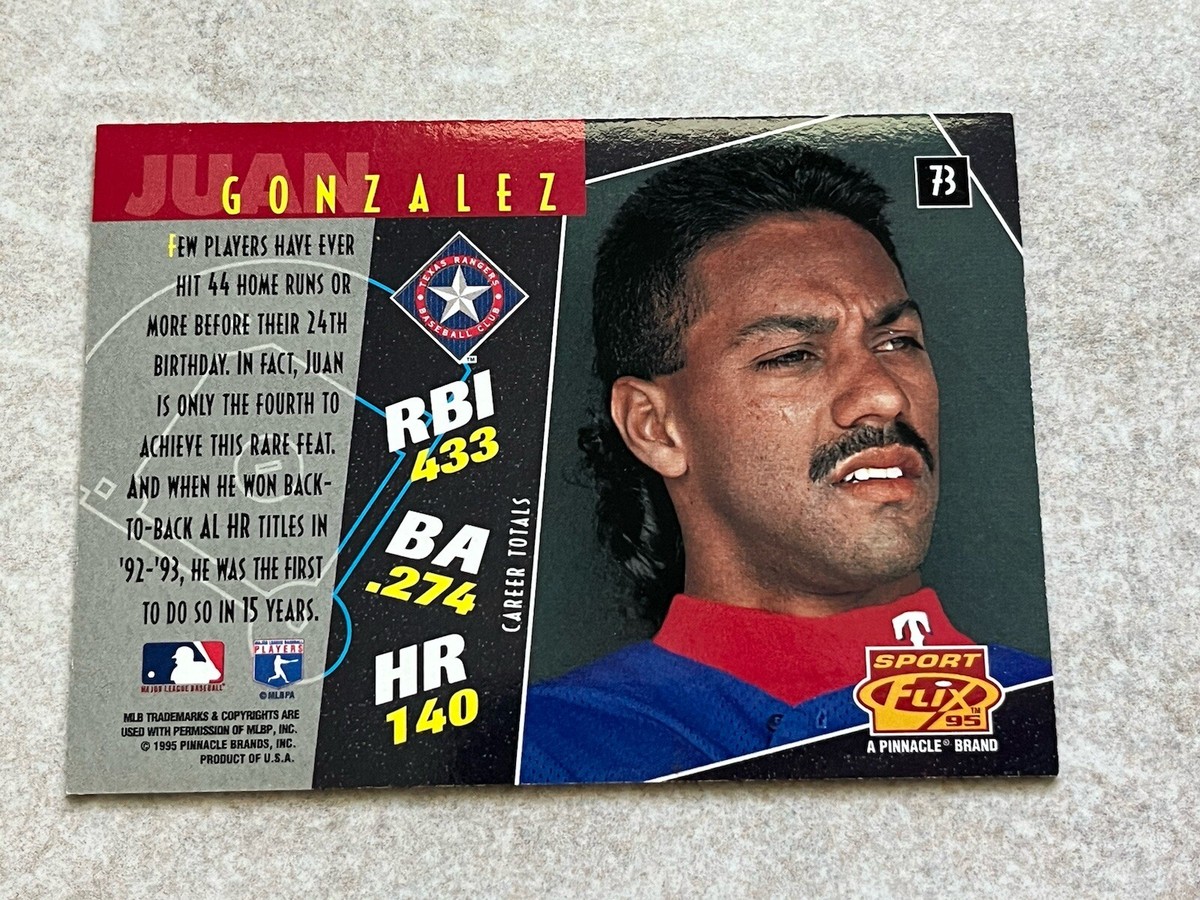 1995 Sportflix #73 Juan González MLB Texas Rangers | eBay