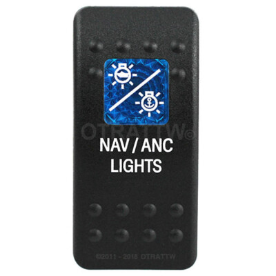 OTRATTW Carling Technologies Contura II Rocker only, NAV/ANC LIGHTS, BLUE LENS