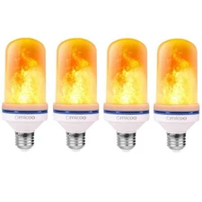 4x Omicoo E26 E27 LED Flame Effect Fire Bulb Flickering Atmosphere Light 3 Modes