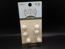 Sew ology White Knotted Ball Buttons 6pc 3/8" 10mm