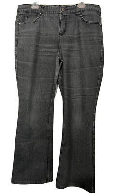 Womens Tommy Hilfiger Flared Bootcut Jeans Sz 16 Gray Stretch