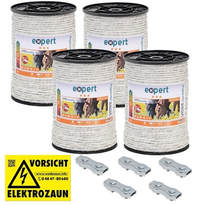 800m 6mm Weidezaun Seil Elektro Zaun Pferde Ponys Esel Rinder Ziegen Topseller