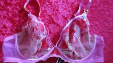 ANN SUMMERS  UNDERWIRED PINK  NON PAD PLUNGE BRA SIZE 38D  NWT  'HEART BOUQUET'