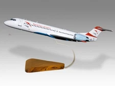Fokker 100 Austrian Arrows Desk Wood Airplane New Model Small Scale 1/100