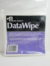 Read Right DataWipe, Lint-Free Wipers, White, 75 Wipes RR1250- FREE SHIPPING