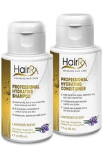 HairRx Professional Nourishing Shampoo & Conditioner Travel Set, Light Lather,