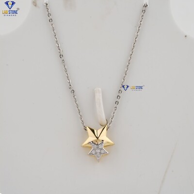 0.04 TCW Round Cut Labgrown Diamond Pendant 925 Silver Labstone