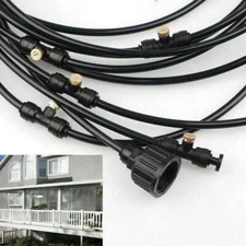 20Feet Outdoor Misting Cooling System Water Mister Nozzles Set Garden Greenhouse