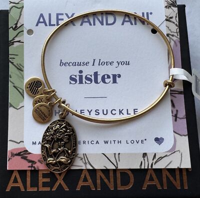 Alex and Ani 'Because I Love You, Sister II' Honeysuckle Charm Bangle