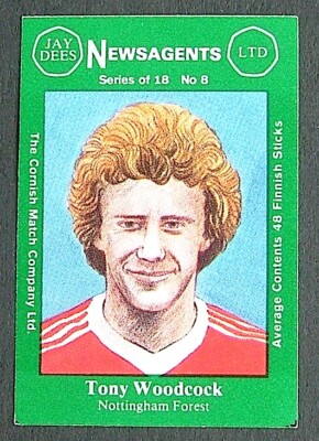 Matchbox Label Jay Dees Newsagent Football Tony Woodcock Nottingham Forest ME565