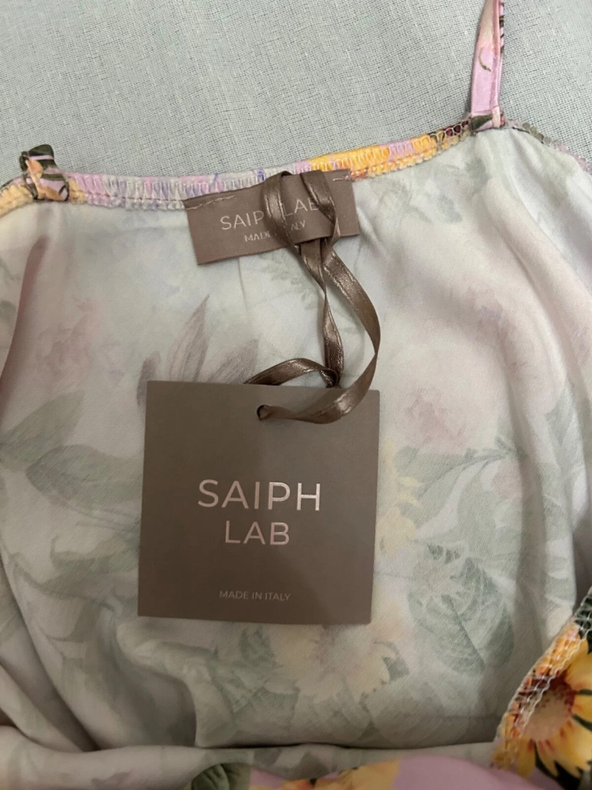 VALENTINO Abito estivo SAIPH rosa lavanda floreale in raso nuovo donna taglia L