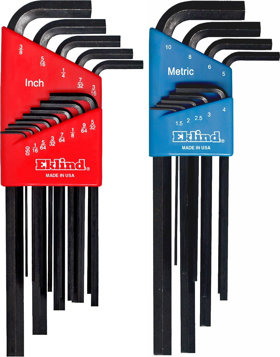 EKLIND 10222 Hex L-Key allen wrench Combo- Long Inch / MM 2 sets 22pc