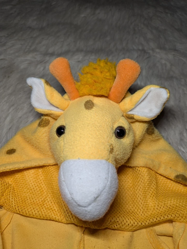 GIRAFFE Pajamas Toddler Boys Girls Bodysuit Hooded Yellow Soft Fleece Size 2T 3T - Image 3 of 4