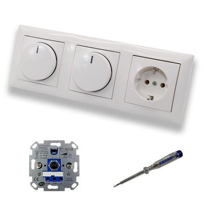 REV Ritter (2x) LED Dimmer BuschJäger Steckdose Kinderschutz BalanceSi alpinweiß