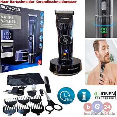 Haar Bartschneider Keramik Trimmer Haarschneider 6 Kämme + Ausdünnaufsatz LED