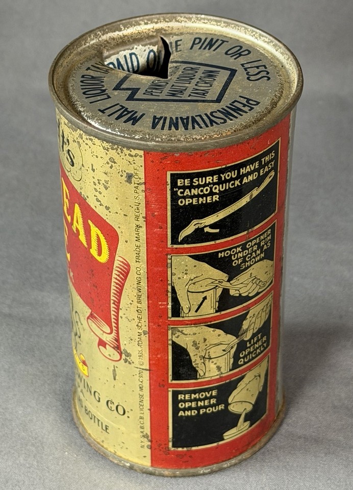 Scarce Scheidt’s Rams Head Ale Flat Top Beer Can IRTP/OI Empty 1935 ...