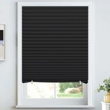 LazBlinds No Tools No Drill Cordless Lift Cut to Size Pleated Paper Blinds fo...