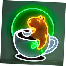 Capybara Neon Signs LED Coffee Neon Light Cute Animal Wall Deocr for Bedroom