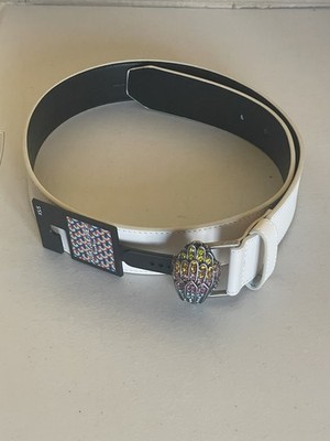 KURT GEIGER LONDON EAGLE BUCKLE LEATHER BELT IN BONE XS/S | eBay display picture 2