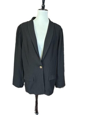 BCBGeneration Single Button Black Polyester Blazer, XL