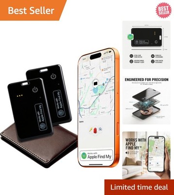 2Pack Wallet Tracker Card for Apple Find MyiOS Only, Rechargeable Thin Finder...