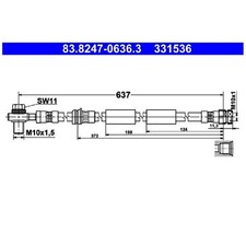 2x ATE Bremsschlauch vorne 26181681 331536