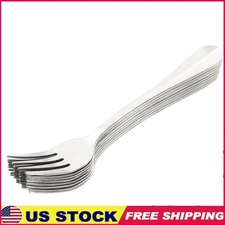 Durable Stainless Steel Dinner Forks Set of 10 Anti-Rust Kitchen Cutlery New