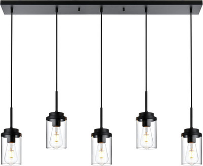 Kitchen Island Lighting Modern 5 Lights Linear Chandeliers for Dining Room, Indu