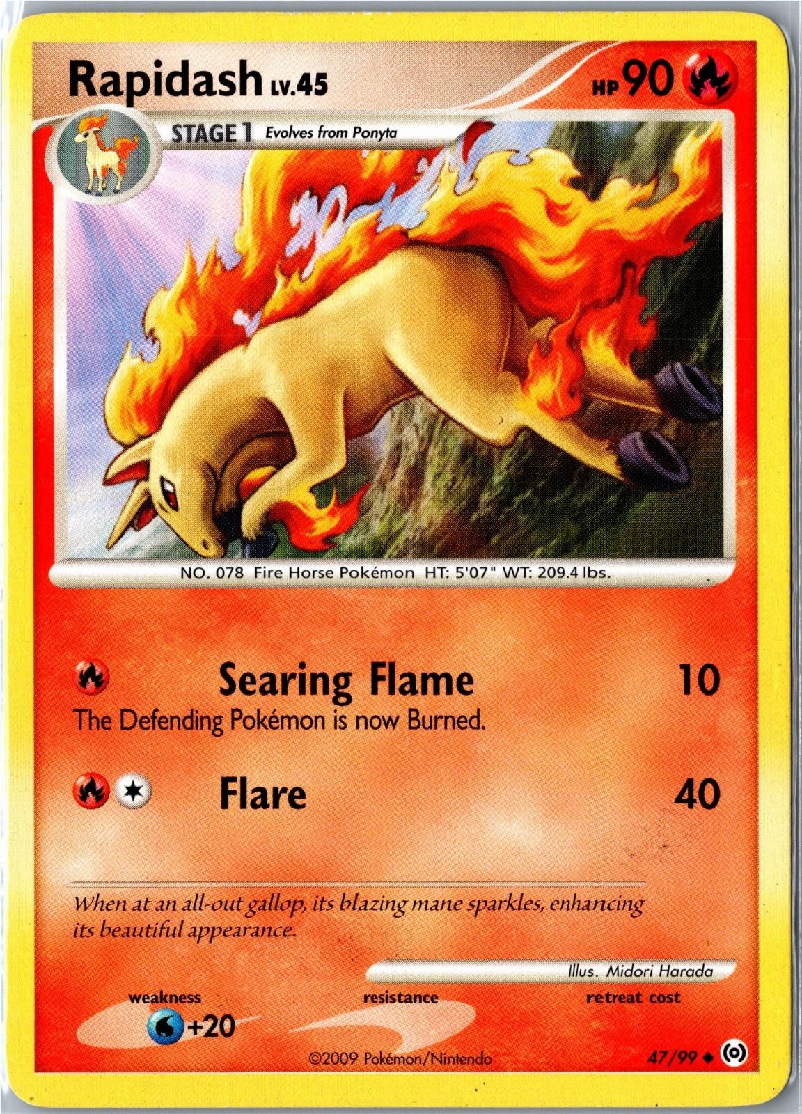 Pokemon Card - Rapidash 47/99 Arceus Uncommon Moderately Played