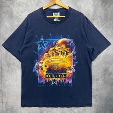 Vintage Dallas Cowboys Shirt Men's Large Blue Helmet Logo Graphic Tee 1999 4169