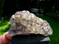 ⚒ NEU!! Gelbgrün/lila Fluorit Kristall Stufe, Namibia, Okorusu Mine ⚒ 🇳🇦