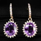925 Sterling Silver Rose Gold Earrings Brilliant Color Change Sapphire 14.55Ct