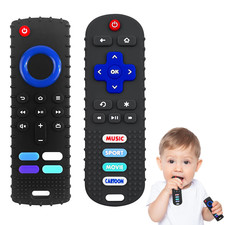 2 Pack Baby Infant Teething Toys for Babies 3-36 Months Remote Control Teether f