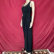 Lauren Ralph Lauren Elegant Black Knotted Waist Maxi Evening Gown Size 6 NWT