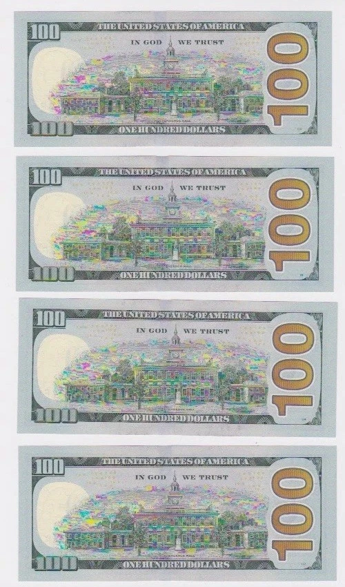 Four (4) Sequential 2000 $100 One Hundred Dollar Bills Notes Consecutive Numbers - Image 2 of 2