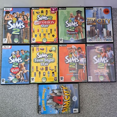Sims 2 Sammlung Konvolut Basisspiel + 6 Erweiterungspacks Restposten Simcity 4 3000 sehr guter Zustand