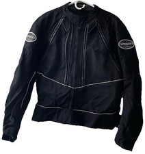 Vanson Leathers Jacket Mens Large Black Motorcycle Riding Reflective Made USA