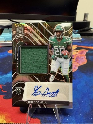 Panini Spectra 2022 RPA Breece Hall Auto Patch Hyper Prizm /75 #213 Jets