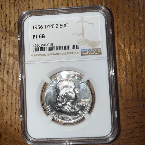 1956 Type 2  Silver Proof Franklin Half Dollar NGC PF 68