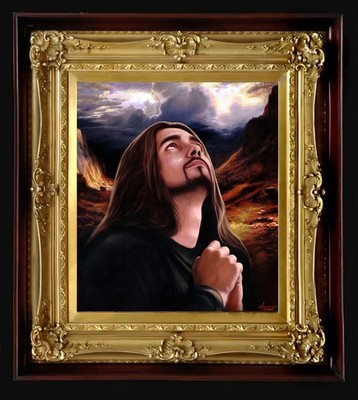 PATER NOSTER - Original Ölgemälde 19''x16'' | Spirituelle religiöse Kunst von Arseni