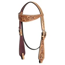 Tan HILASON Western Horse American Leather Headstall Color | for Horses